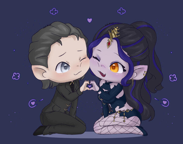 Chibi Sketch Color Couple